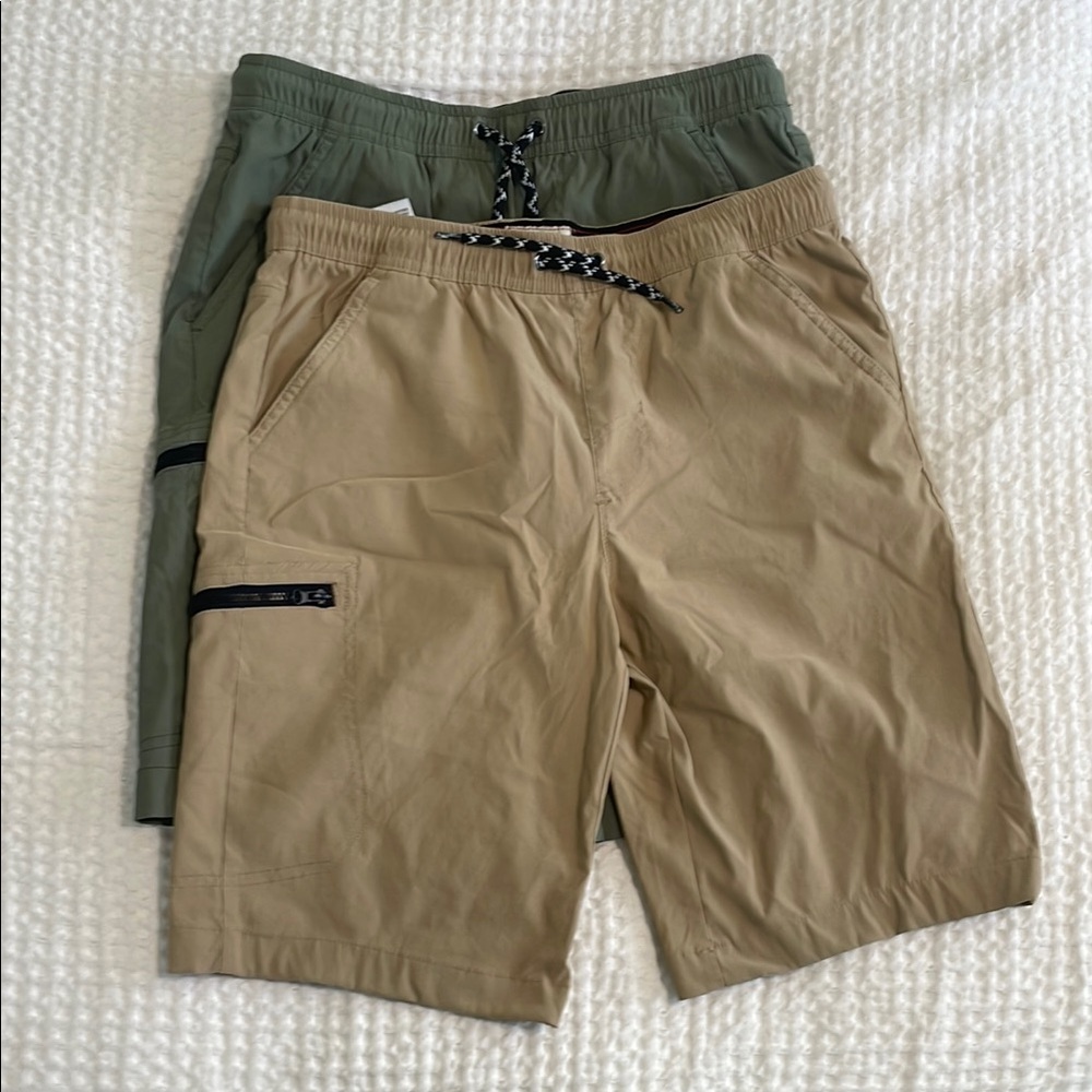 Men's Hybrid Cargo Shorts - Tan & Olive